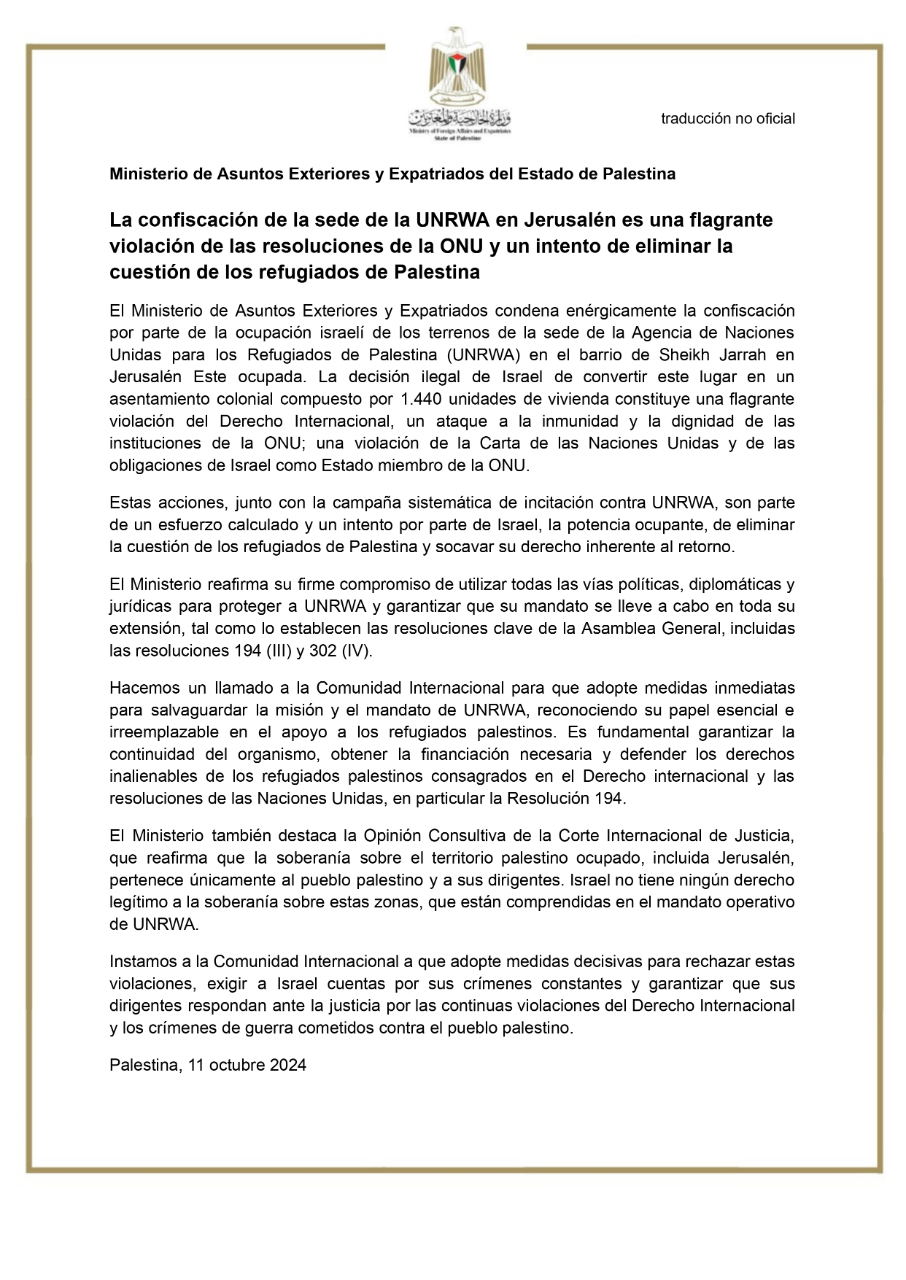 Declaración 11 de octubre