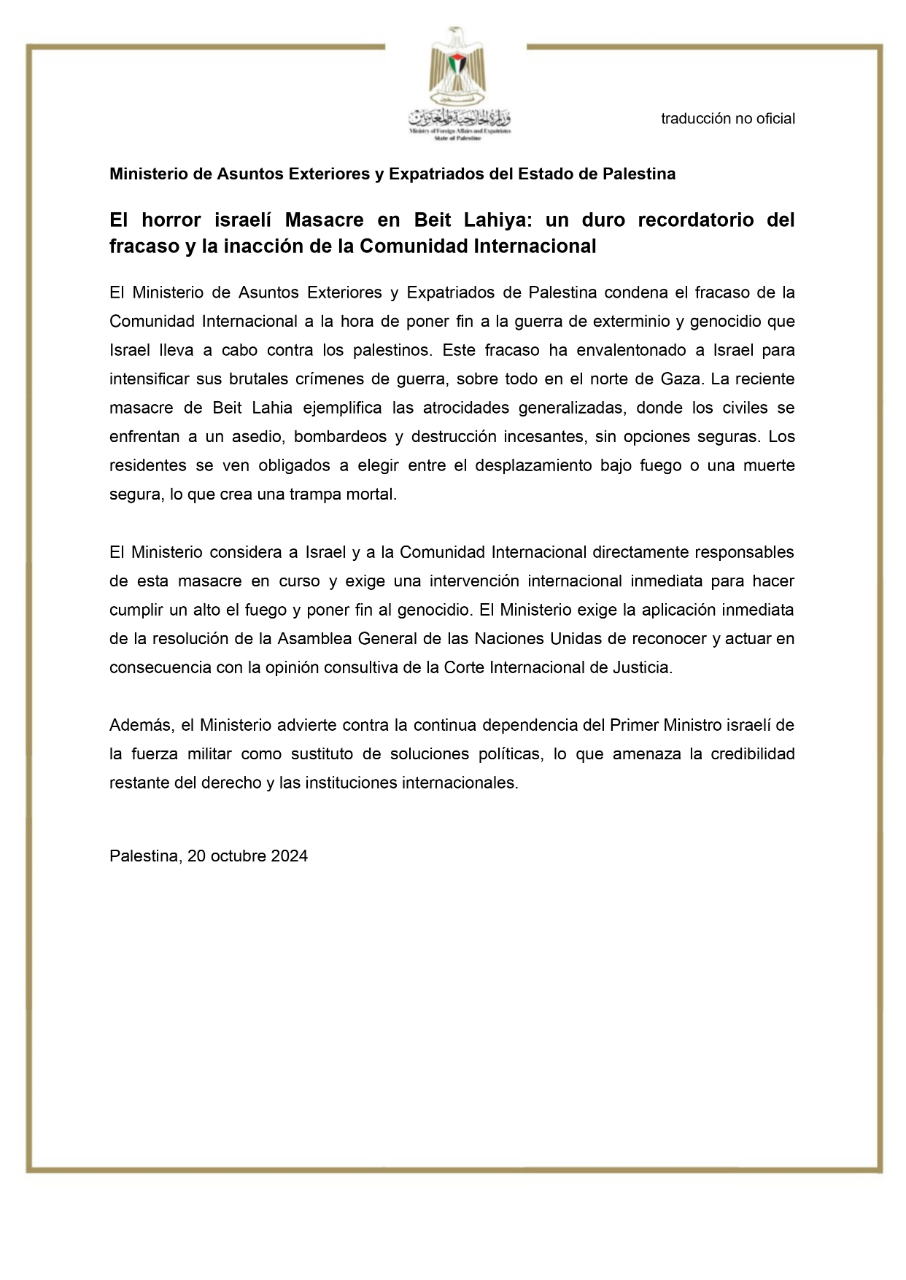 Declaración 20 de octubre