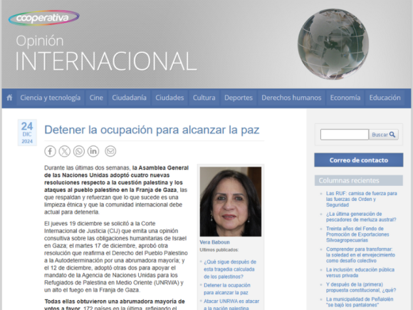 Detener la ocupación para alcanzar la paz